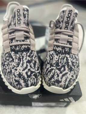 adidas Black & Cream Knit Running Sneakers